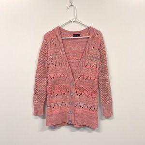 Pink and gray cardigan/ sweater